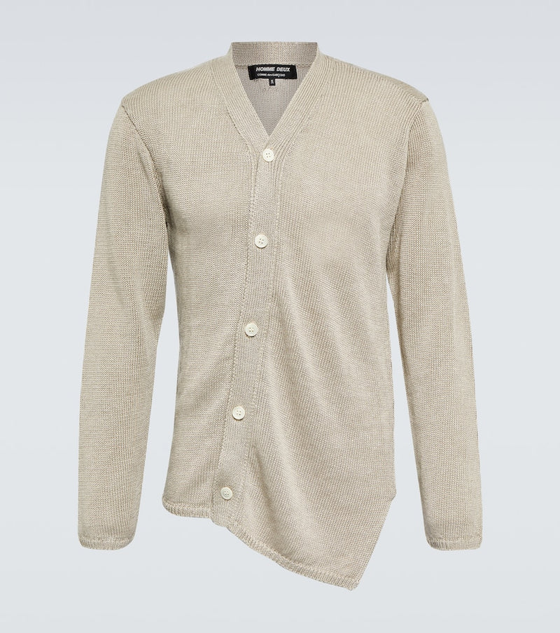 Comme des Garcons Homme Deux Asymmetrical linen cardigan