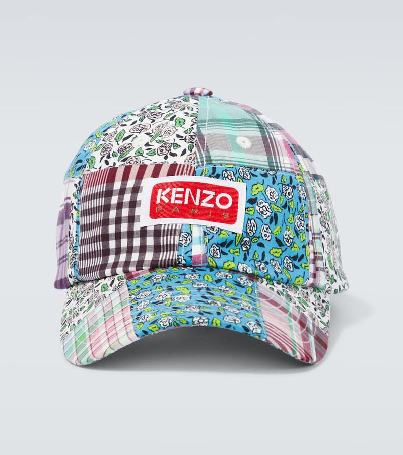 Kenzo Checked cotton and silk baseball cap