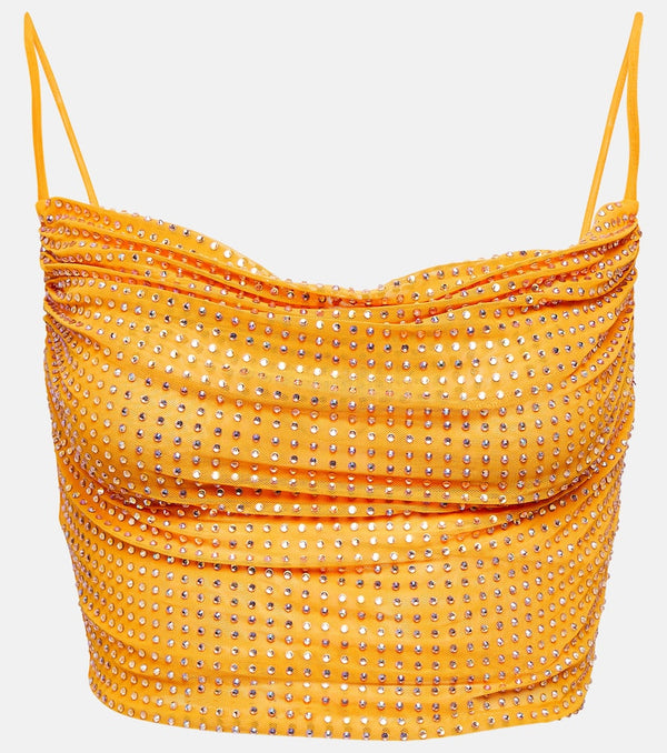 Self-Portrait Crystal-embellished crop top