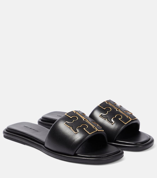 Tory Burch Double T leather slides