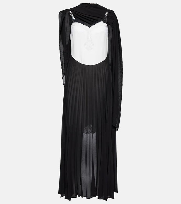 Christopher Kane Mrs Robinson lac-trimmed midi dress with cape