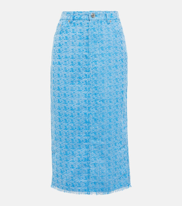 Staud Guinevere tweed midi skirt