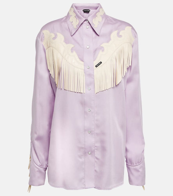 Tom Ford Leather-trimmed Western shirt