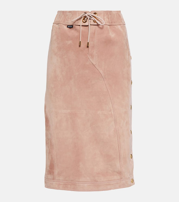 Tom Ford Plonge leather midi skirt