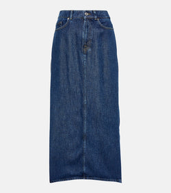 7 For All Mankind Mia denim midi skirt