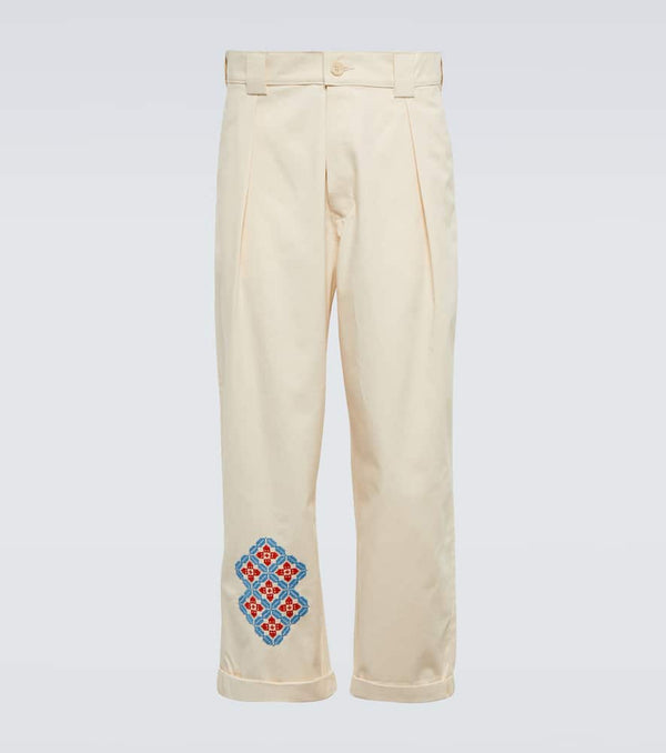 Adish Embroidered straight cotton pants