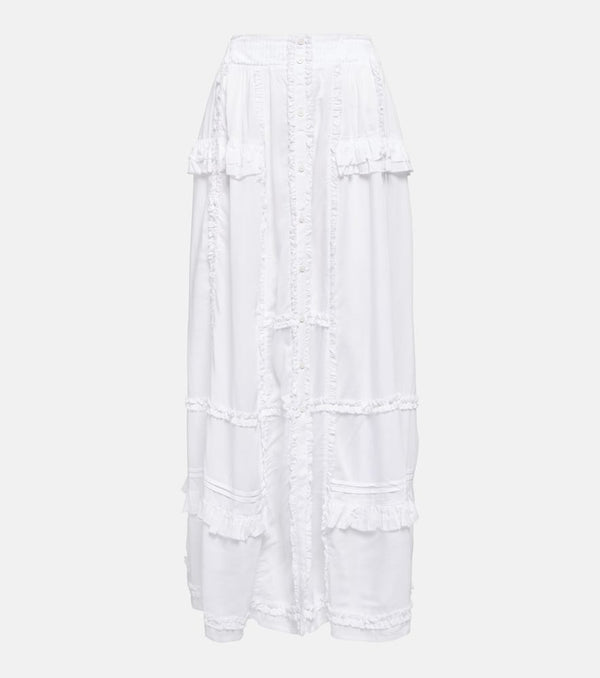 Poupette St Barth Amanda ruffle-trimmed maxi skirt