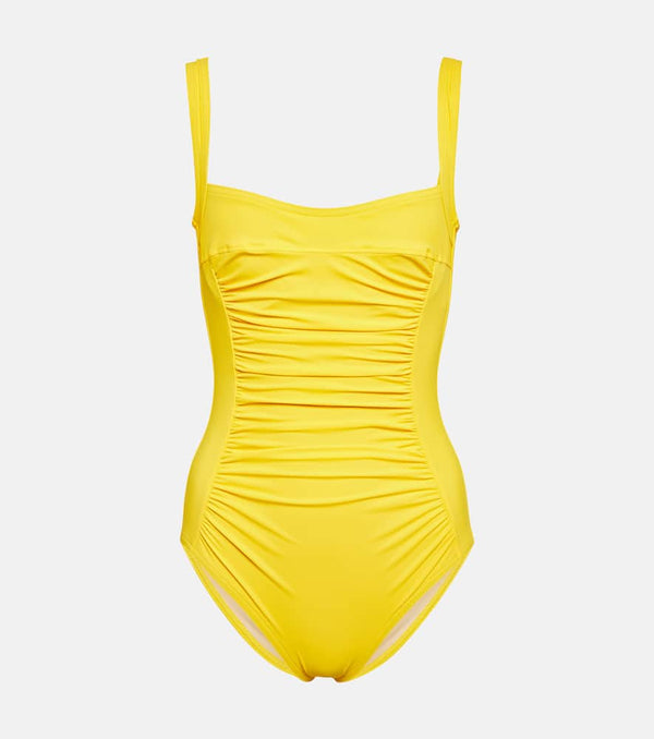 Karla Colletto Square-neck ruched swimsuit