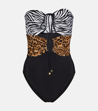 Karla Colletto Printed halterneck swimsuit