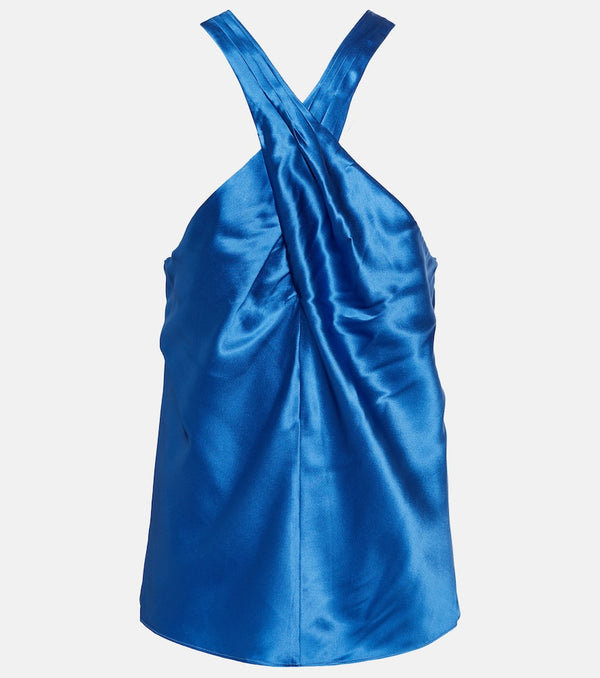 Veronica Beard Stewart satin halter-neck top