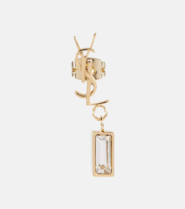 Saint Laurent Single YSL rhinestone-embellished earring