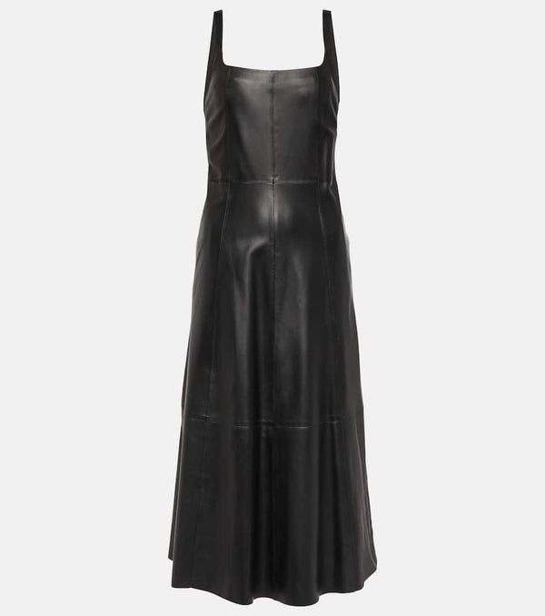 Vince Square-neck leather dress