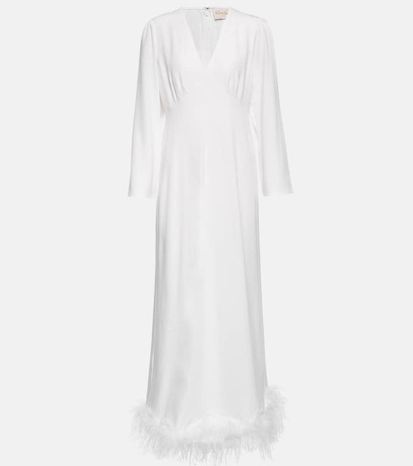 Rixo Bridal Mya feather-trimmed dress