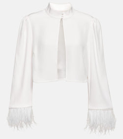 Rixo Bridal Addison feather-trimmed jacket