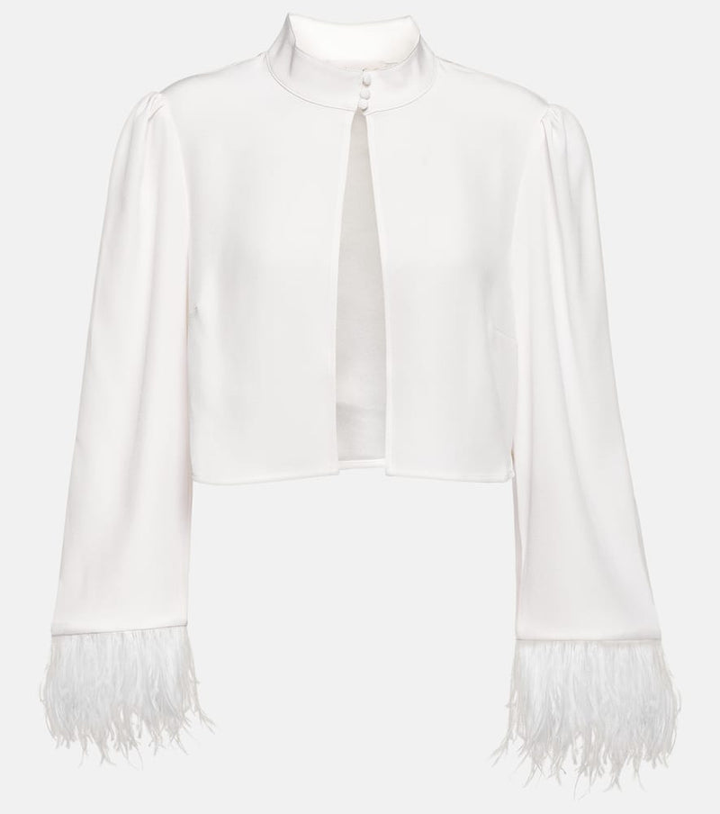 Rixo Bridal Addison feather-trimmed jacket