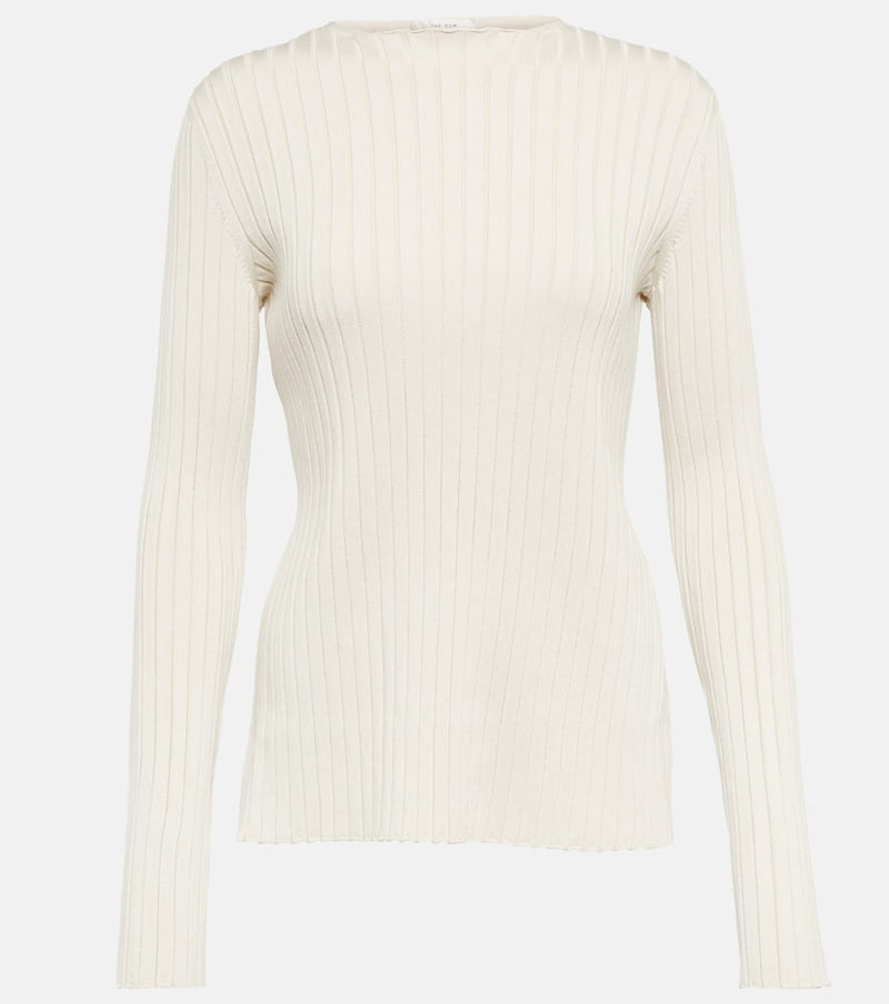 The Row Ash cutout-detail ribbed-knit silk top