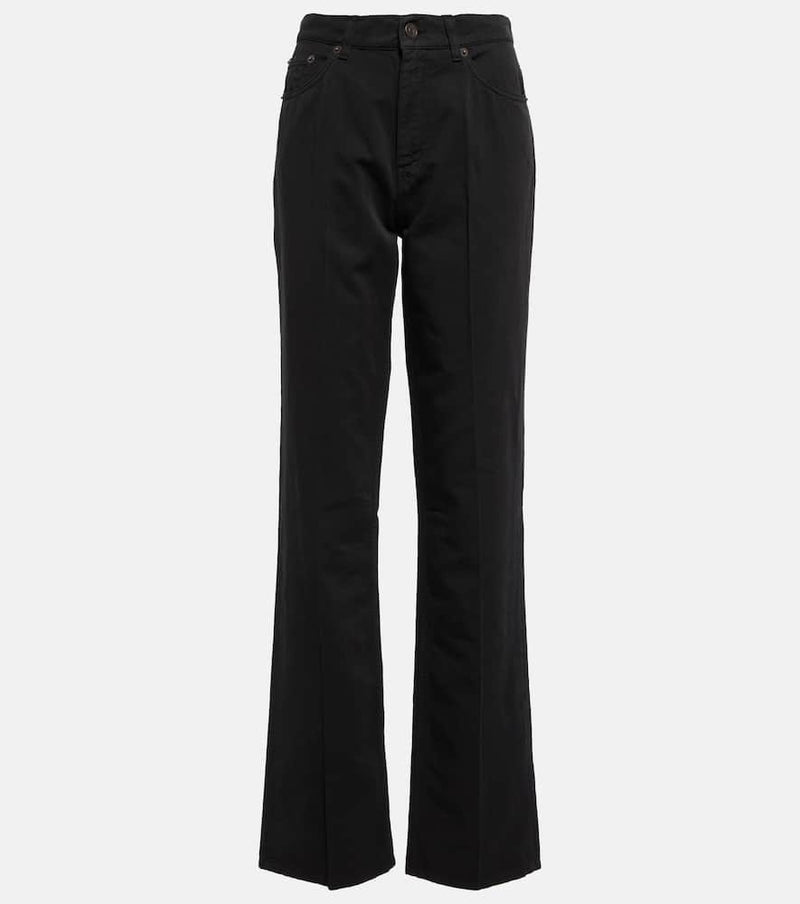 The Row Carlon mid-rise cotton and linen pants