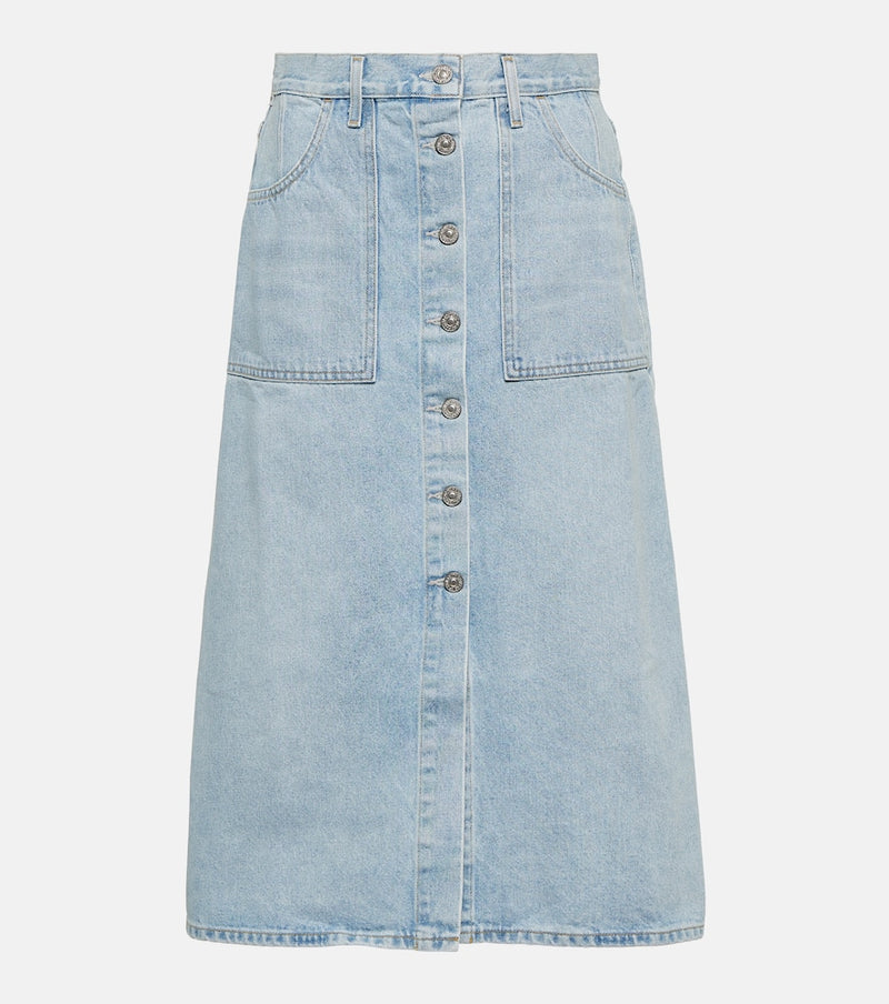 Citizens of Humanity Anouk high-rise denim midi skirt