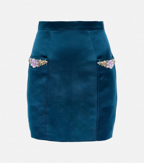 Miss Sohee Silk miniskirt with Swarovski® crystals