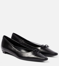 The Row Claudette Bow leather ballet flats