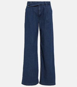 AG Jeans Asymmetric mid-rise wide jeans