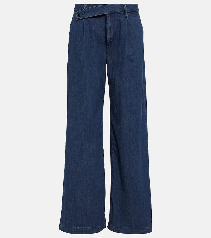 AG Jeans Asymmetric mid-rise wide jeans