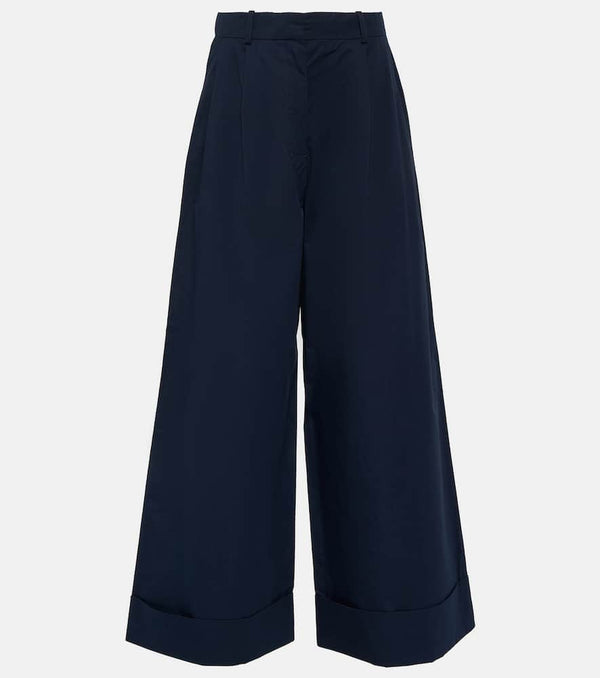 CO Cotton and silk poplin wide-leg pants