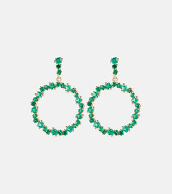 Suzanne Kalan 18kt gold drop earrings with emeralds