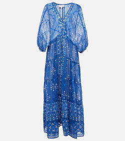 Juliet Dunn Embroidered cotton maxi dress