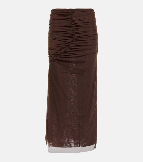 SIR Jacques gathered mesh midi skirt