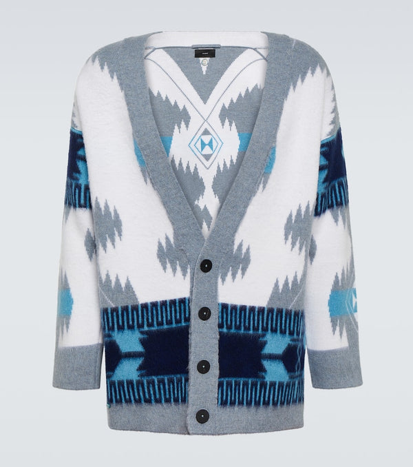 Alanui Icon jacquard virgin wool cardigan