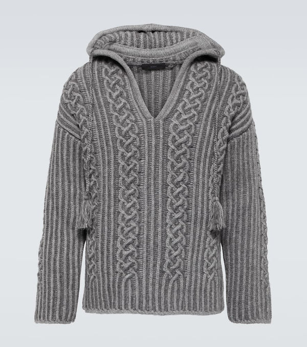 Alanui Cable-knit virgin wool hoodie