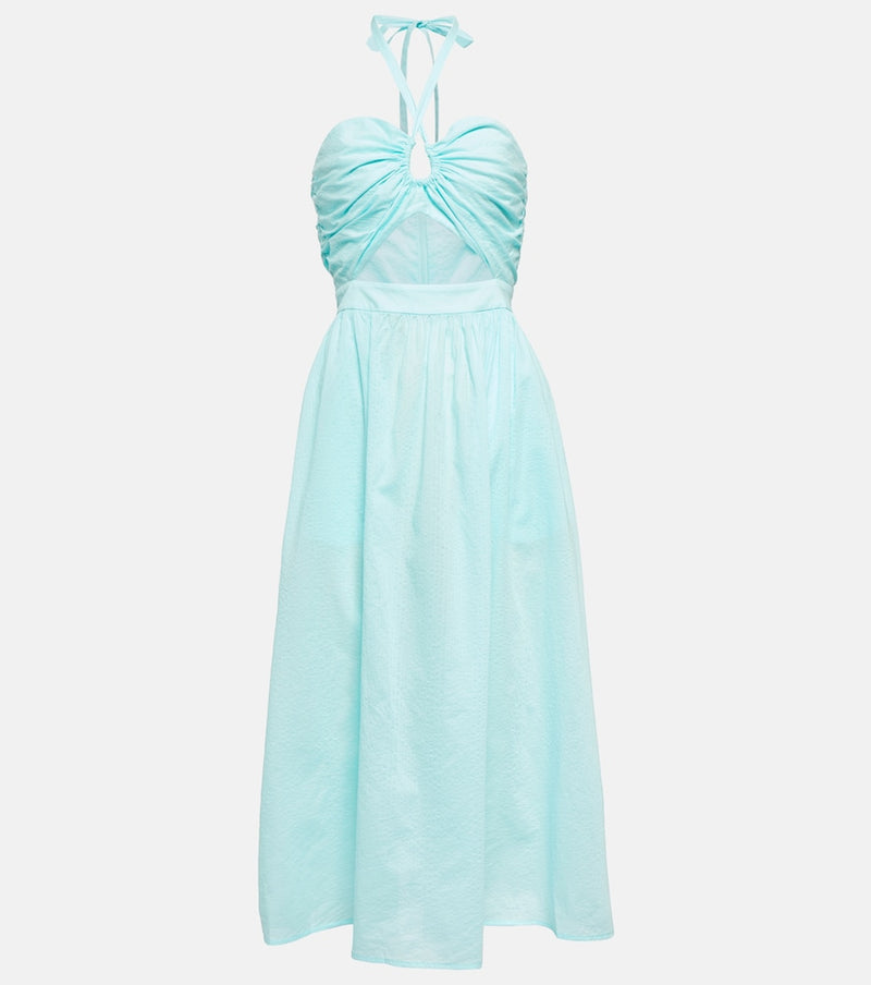 Marysia Cutout cotton midi dress