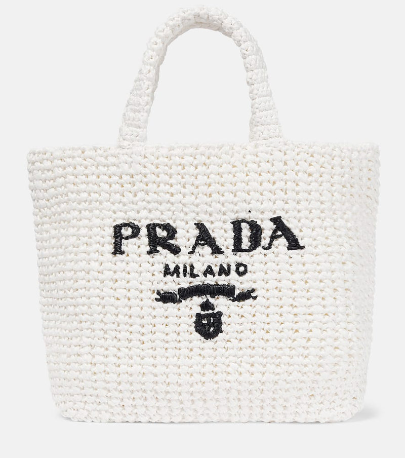 Prada Small logo crochet tote bag