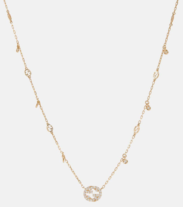 Gucci Interlocking G 18kt gold necklace with diamonds