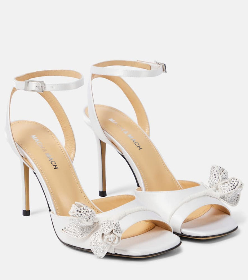 Mach & Mach Wonder Tulip embellished satin sandals