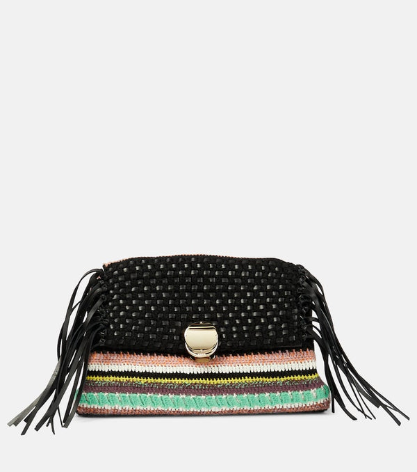 Chloé Penelope Small leather-trimmed clutch