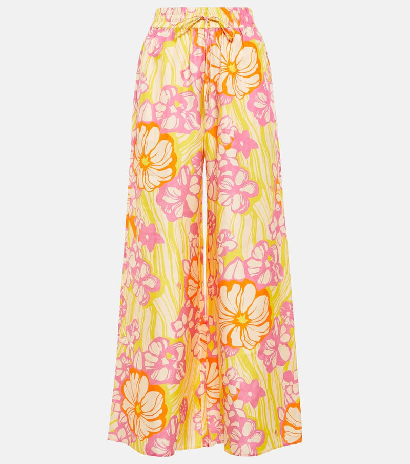 Alémais Fenella floral high-rise silk pants