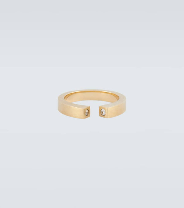 Tom Wood Split 9kt gold ring with diamonds