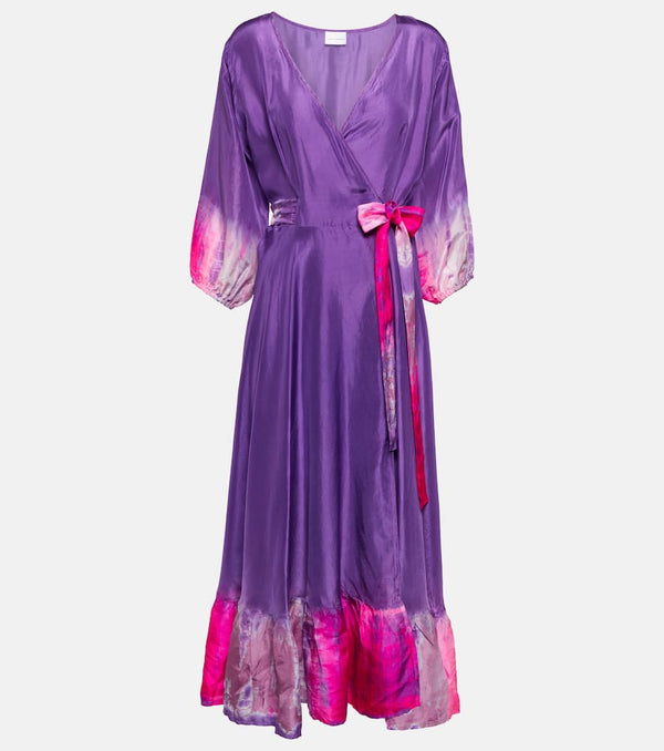 Anna Kosturova Hailey wrap silk midi dress | LYBSTORE