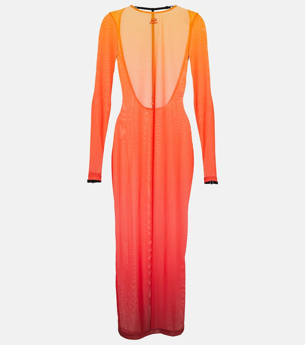 Courrèges Gradient semi-sheer midi dress