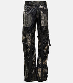 Louisa Ballou Printed low-rise straight cargo pants