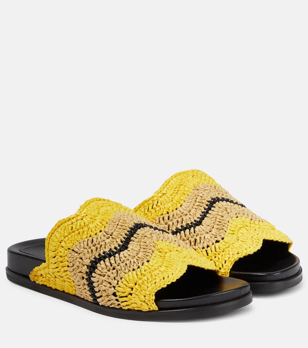 Marni x No Vacancy Inn Fussbett raffia-effect slides