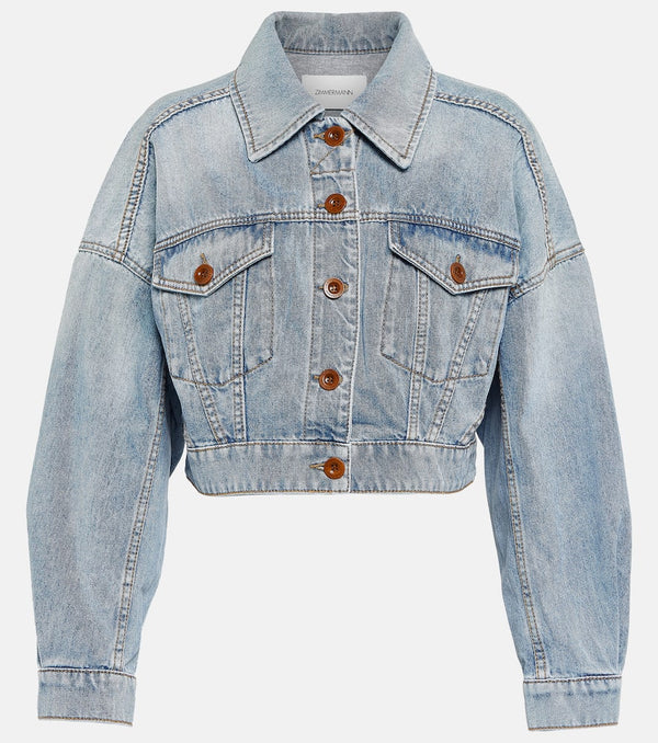 Zimmermann Raie cropped denim jacket