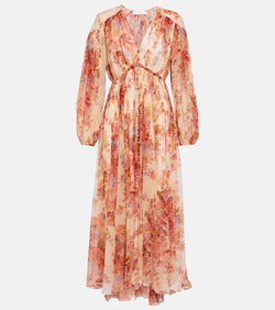 Zimmermann Devi pleated floral maxi dress