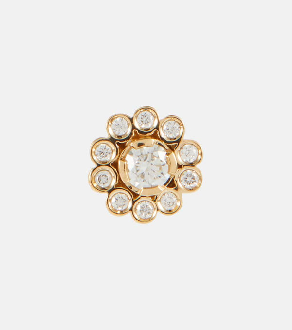 Sophie Bille Brahe Soleil de Fleur 18kt gold single earring with diamonds