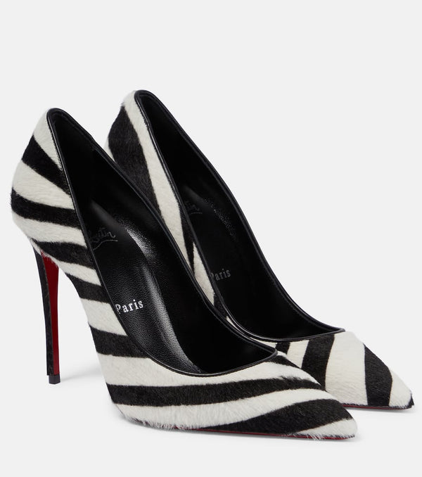 Christian Louboutin Kate 100 zebra-print calf hair pumps