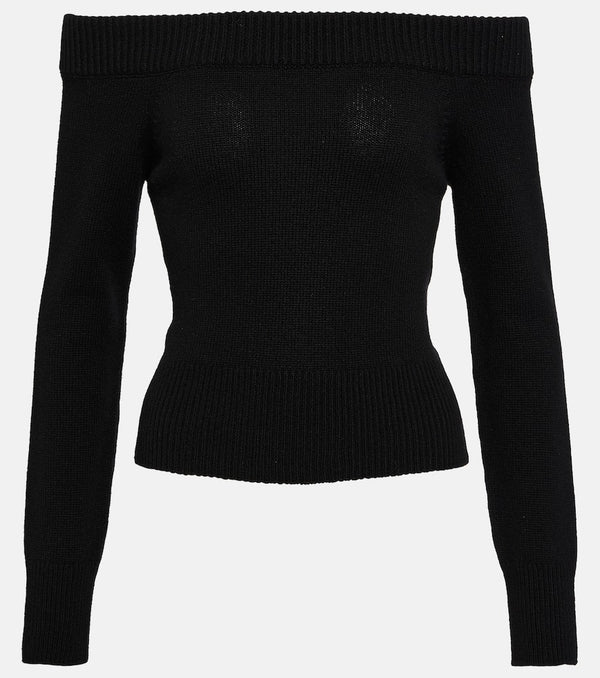 Alexander McQueen Off-shoulder wool and cashmere sweater