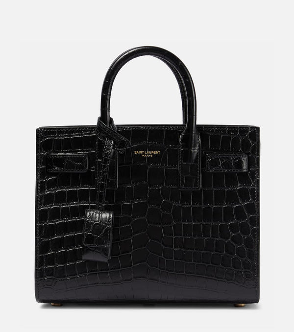 Saint Laurent Sac De Jour Nano croc-effect leather tote bag