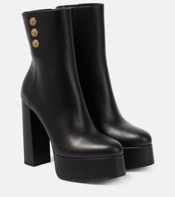 Balmain Brune leather platform ankle boots